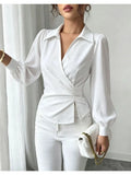 Fashion women Blouses and Shirts White Long Sleeve Blouse 2026 New Spring Autumn Basic Tops Chic Women's Shirt for Women office