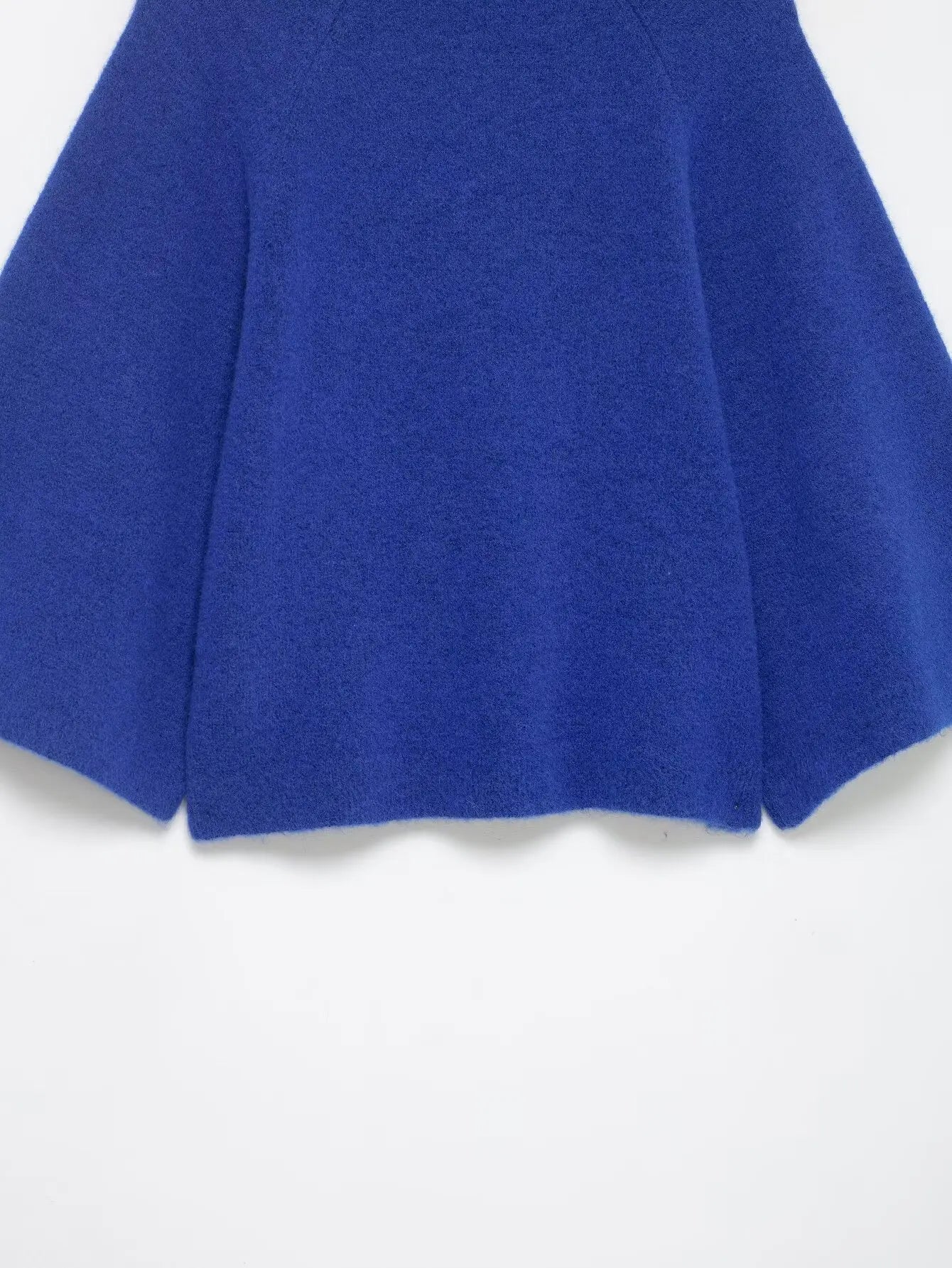 KONDALA Casual Chic Blue Knit Sweaters Women O Neck Half Sleeve Loose Short Pullovers Fashion 2026 Spring Elegant Y2K Girl Tops
