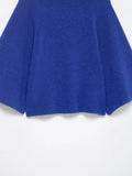 KONDALA Casual Chic Blue Knit Sweaters Women O Neck Half Sleeve Loose Short Pullovers Fashion 2026 Spring Elegant Y2K Girl Tops