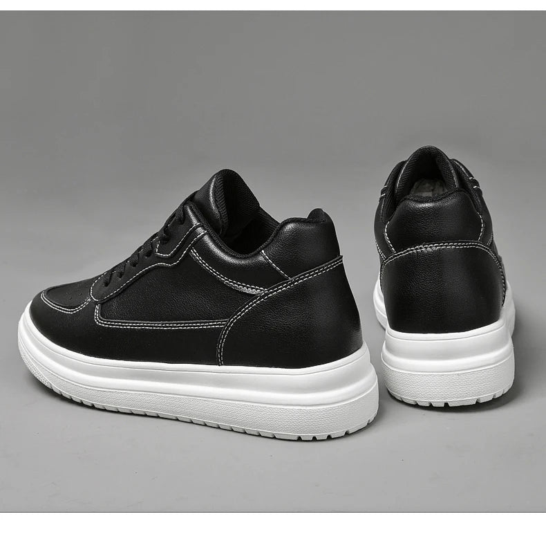 High Quality Men Sneakers Elevator Shoes for Men Fashion Casual Shoes Comfortable Leather Sports Shoes Height Increase 6/8/10cm