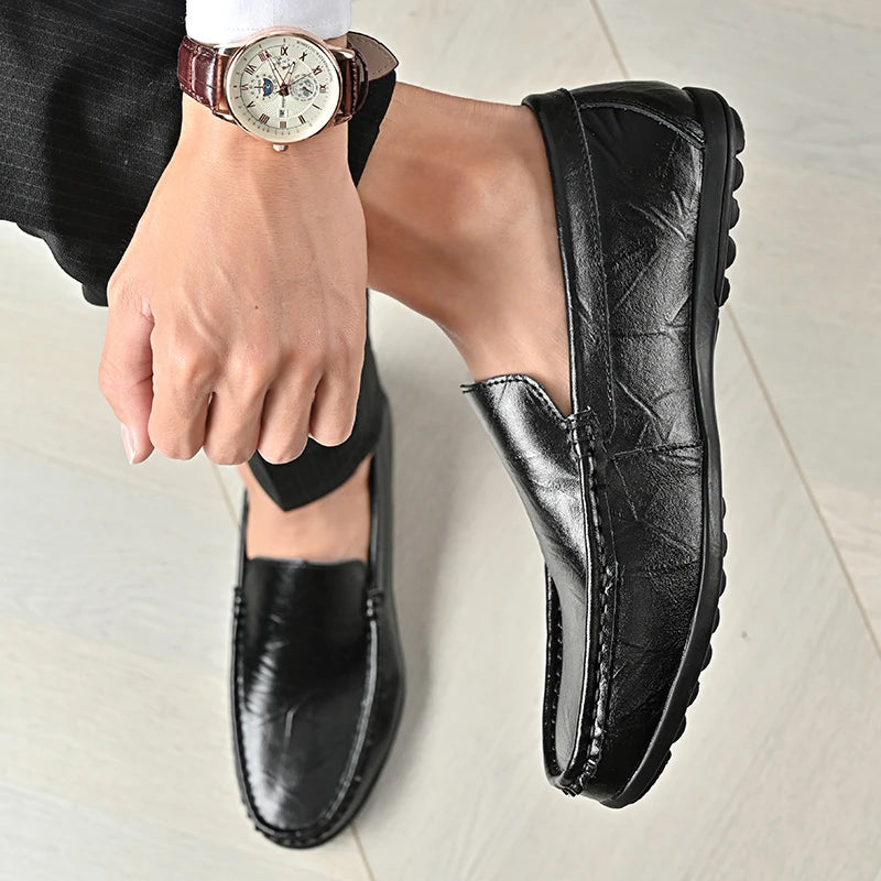 Hot-selling Men's Casual Shoes PU Leather Male Loafers New Arrival Moccasins Light Comfortable Man Driving Wedding Flats Slip-On