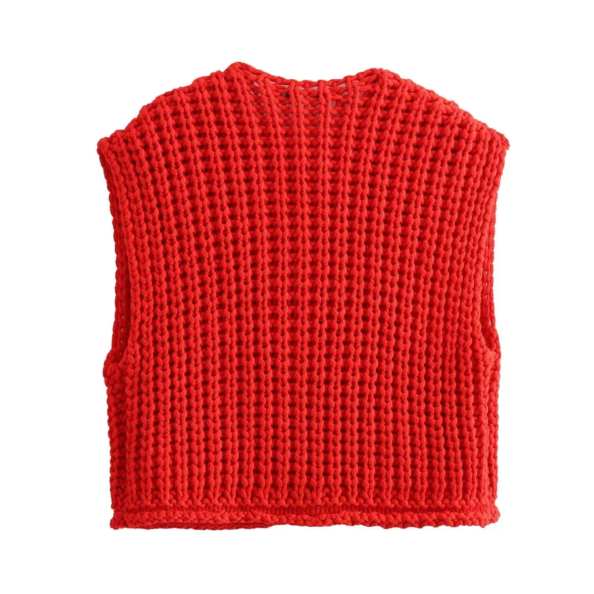 Korean fashion crop sweater women vest solid loose casual sweaters cable knit sweater vests for woman luxury designer tops