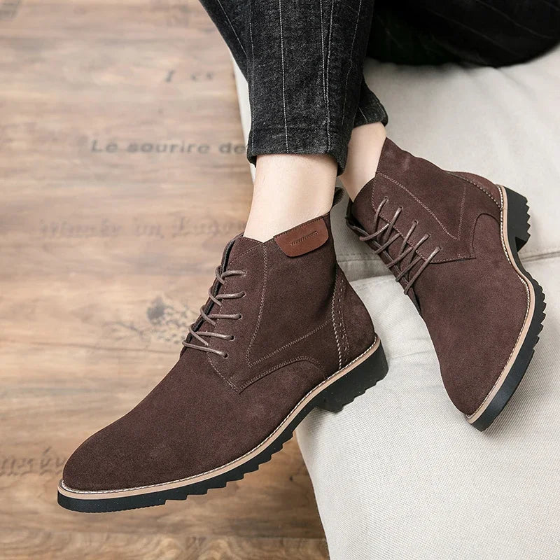 Pointed Toe Chelsea Boots Leather Men Winter Boots Winter Shoes for Men 2025 Male Boots Mens Ankle Shoes Zapatillas Male Hombre