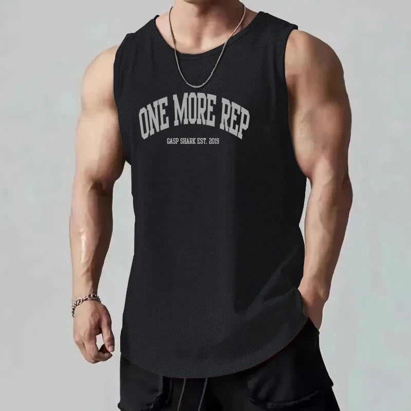 ONE MORE REP Men's Muscle Vests Summer Mesh Breathable Gym Clothing Fitness Sleeveless T Shirt Quick Dry Sports Tank Tops