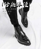 Men Boots Red Sole Handmade Solid Color Lace Up Classic Business Ankle Boots for Men Free Shipping Fashion Mens Shoes
