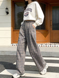 SLTNX 2026 Retro Chic Plaid Pants Women's Loose Pants Fashion Street Casual Pants Office Wear