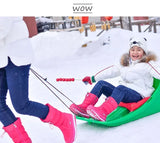 Platform Snow Boots Female Plus Size 42 White Women Boots Winter Shoes Warm Plush Mid-calf Boots Waterproof Rubber Non-slip