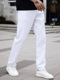 SGIAWETA-Manfinity Homme Men Cotton Solid Straight Leg Jeans Long Washed Light Jean Cargo Plain All White Work Basic Husband Going Out Office Party Vacation Urban-birthdaygift