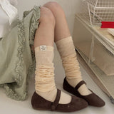Korean Thigh High Socks Women Stockings Solid Color Mesh Calf Socks Stockings Japanese JK Knee High Socks Thigh High Stockings