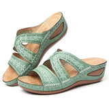 Summer 2025 women's sandals with exposed toes, retro anti slip leather casual women's fashionable versatile sandals