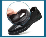 Men's Genuine Leather Sandals Men Summer Hollow Breathable Leather Shoes Mens Casual Soft Comfortable Flats EU Sizes 38-48