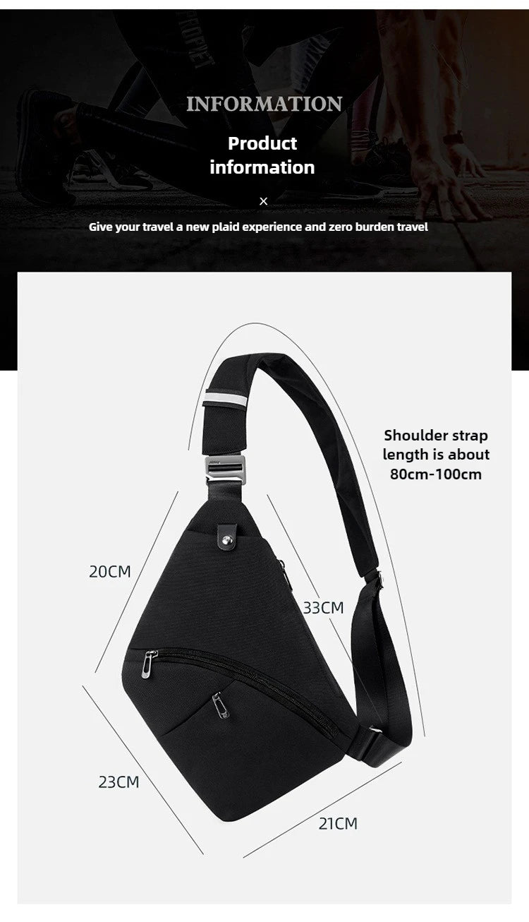 Sling Chest Bag Anti-theft Men Chest Bag Waterproof Tactical Sling Crossbody Bags Travel Cross Body Pack for Men