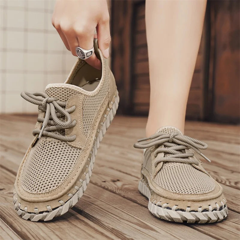 New Trend Man Hiking Shoes Lightweight Soft Mesh Flats Comfortable Non-slip Sneakers Outdoor Casual Sports Shoes Men's Trainers