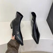 Pointed Toe Women Slim Ankle Boots Fashion Square Low Heel Ladies Elegant Back Zippers Short Booties Women's Footwear