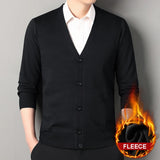 Men's Smart Casual Cardigan V-neck Sweater Men's Autumn Winter Clothes Button Knit Cardigans Mens Knitting Sweaters Outwear