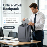 Expandable Men's Business Backpack with Multi-functional Layered Storage, Water-proof & Scratch-resistant Fabric, Separate Laptop Compartment, Convenient USB Charging Design, Perfect for Office Work, Short-distance Business T