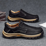 Stylish Men's Leather Loafers Men Thick Bottom Business Shoe Classic Leather Man Casual Shoes Senior Brand Male Walking Footwear