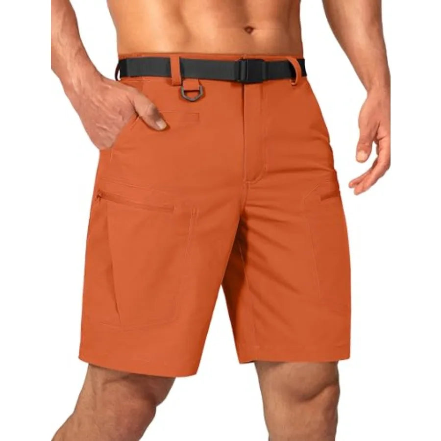 Mens Cargo Hiking Shorts Water Resistant Quick Dry Lightweight Breathable Tactical Shorts with Nylon Belt