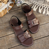 2026 Women Summer Flat Sandals Fashion Metal Buckle Strap Zapatos De Muje Brand Open Toe Casual Beach Roman Shoes for Ladies