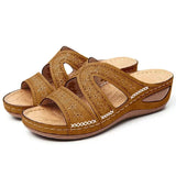 Summer 2025 women's sandals with exposed toes, retro anti slip leather casual women's fashionable versatile sandals