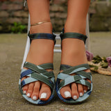 Women Sandals 2026 New Summer New Women Flat Sandals Bottom Roman Strap Sandals with Non Slip Rubber Soles Ladies Daily Sandalia