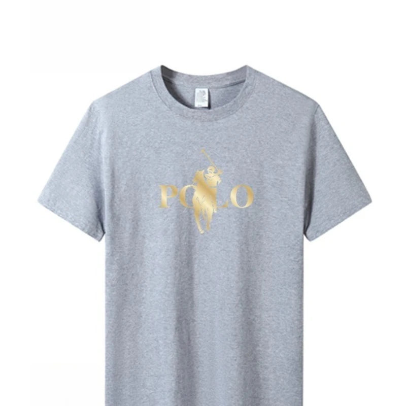 Summer Trendy Brand Men's Clothes Business Casual Short-sleeved T-shirt Slim Fit and Versatile Crew Neck Top Breathable T-shirt