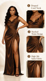 Women Sleeveless High Waist Maxi Dress, Sexy High Slit Bodycon Long Evening Gown, Elegant Party Wedding Guest Vacation Formal Dresses