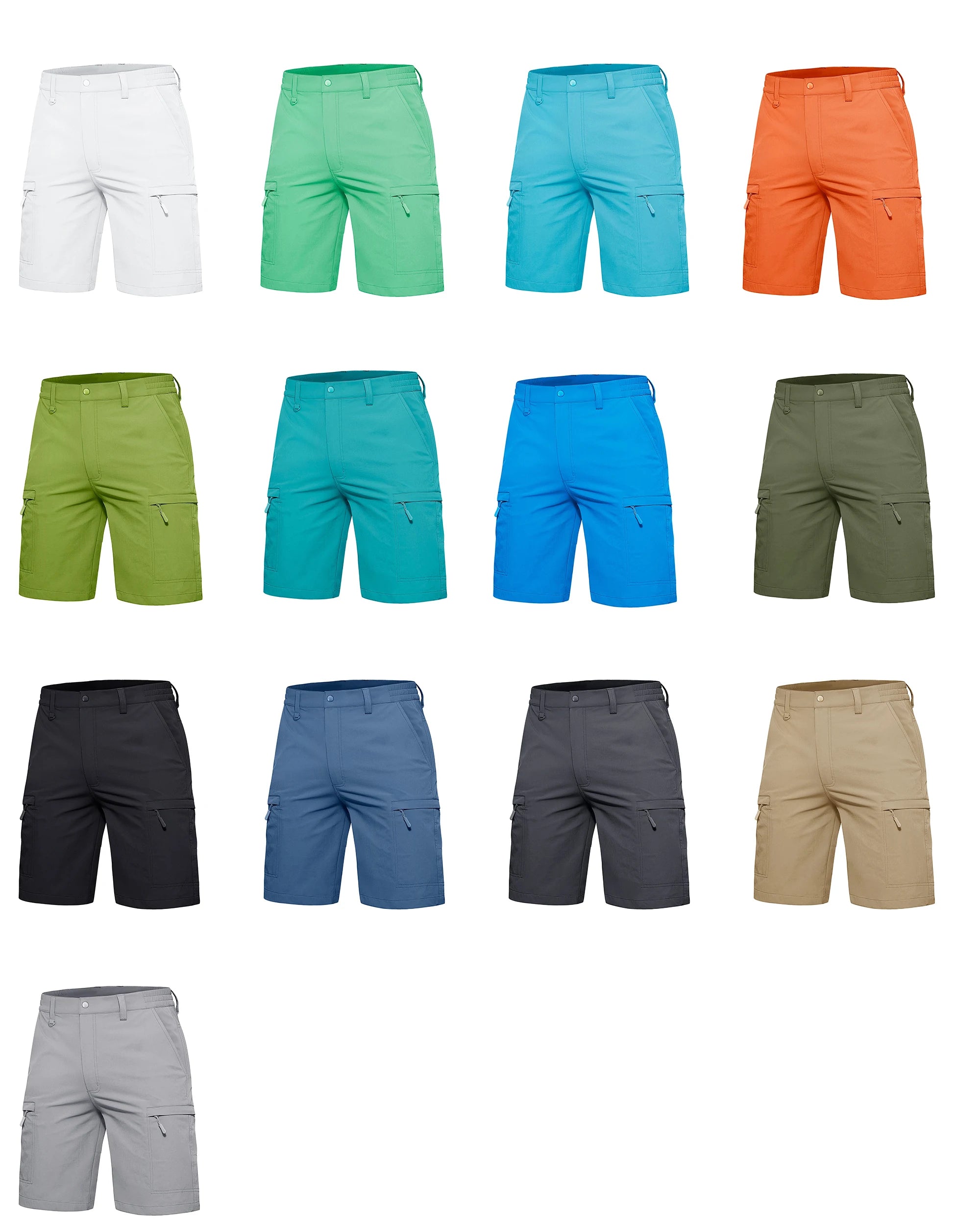 Men's Quick Dry Cargo Shorts Summer Waterproof Hiking Shorts Outdoor Multi-pockets Camping Training Work Shorts Man