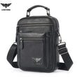 LION VERA Men's Shoulder Bag Casual Mobile Phone Zipper Bag Large Capacity Business Genuine Leather Travel Crossbody Bag