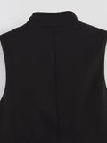 SLTNX Women's Top 2026 Spring New Black Sleeveless Rope Knot Decorative Slim Fit Top Vest Unique Fashion Cool Trendy