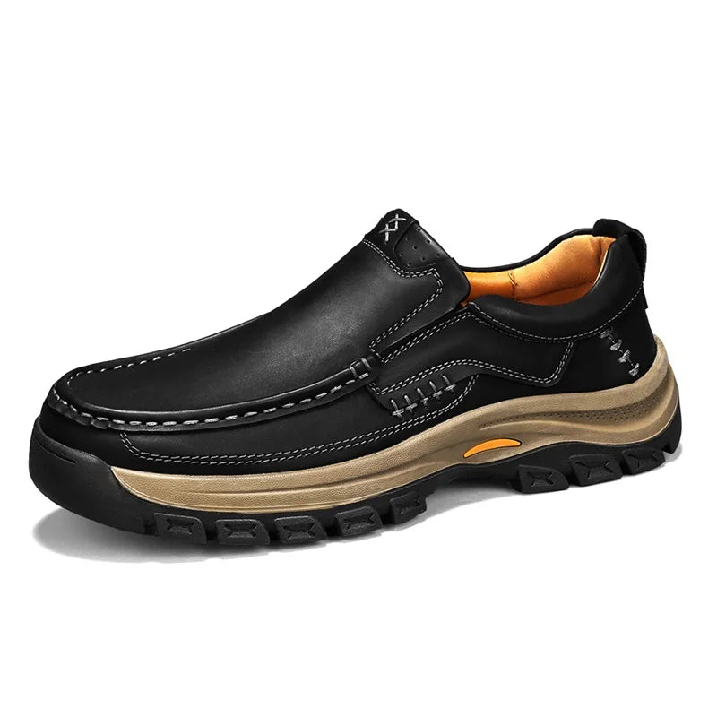 Stylish Men's Leather Loafers Men Thick Bottom Business Shoe Classic Leather Man Casual Shoes Senior Brand Male Walking Footwear