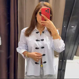 Women's Shirt Tops Autumn 2026 New Chic Retro Blouses Fashion Loose Elegant Women's Leisure Travel Holiday Street Youth Shirts