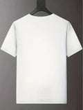 Men's Summer 100% Cotton Casual Fashion Camping Dad Pattern Printed Loose Breathable Round Neck Short Sleeve T-shirt