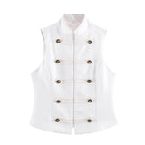 SLTNX Women's Top 2026 Spring New Black Sleeveless Rope Knot Decorative Slim Fit Top Vest Unique Fashion Cool Trendy