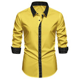 FGKKS Men Shirt Arrival Fashion Patchwork Tuxedo High Street Long Sleeve Smart Casual Elastic Man Business Dress Shirts