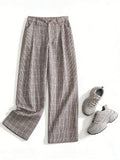 SLTNX 2026 Retro Chic Plaid Pants Women's Loose Pants Fashion Street Casual Pants Office Wear