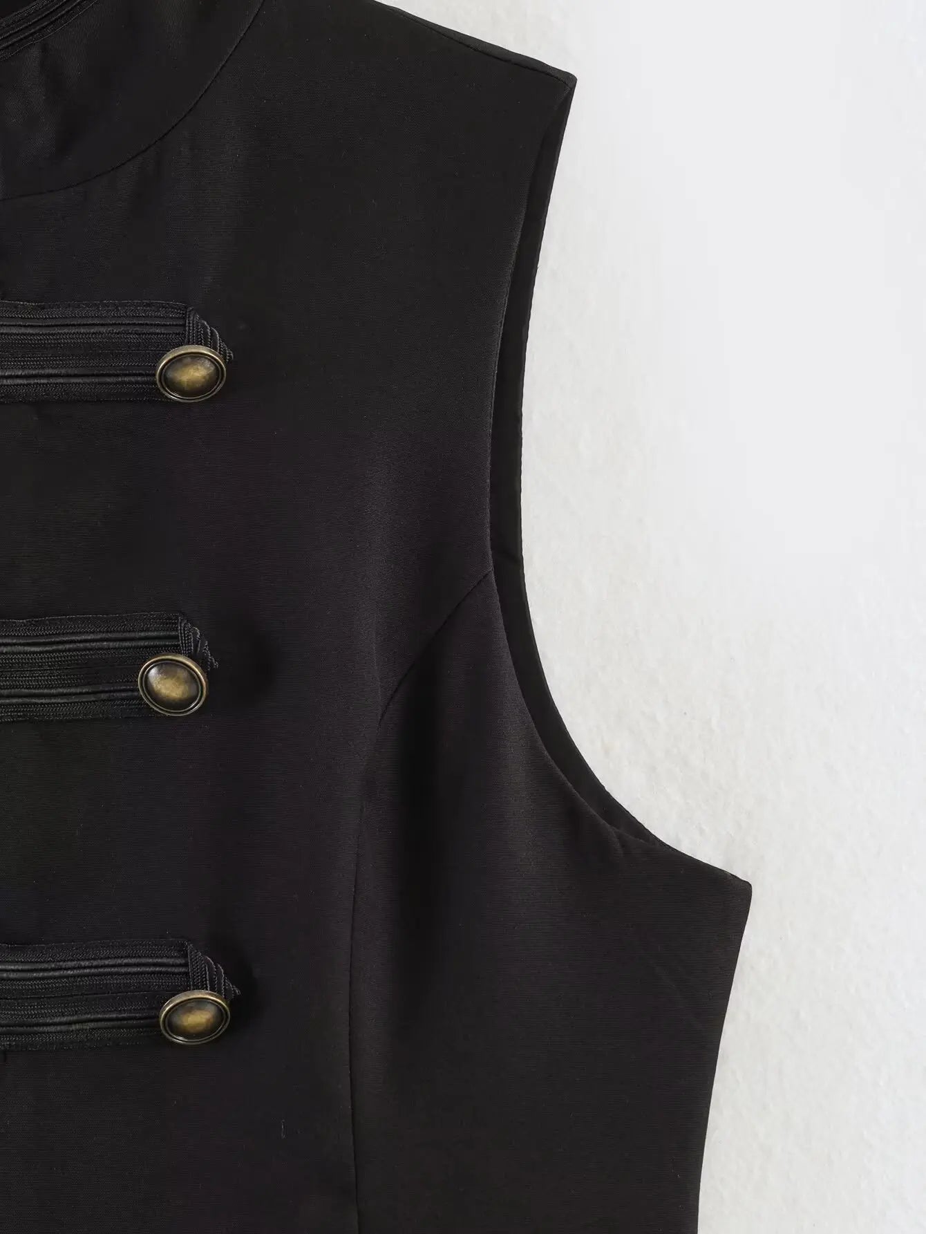 SLTNX Women's Top 2026 Spring New Black Sleeveless Rope Knot Decorative Slim Fit Top Vest Unique Fashion Cool Trendy
