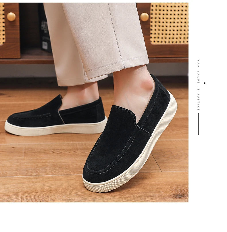 Fashion Men's Casual Shoes Suede Leather Men Classic British Style Tassels Loafers Moccasins Mens Outdoor Driving Flats