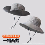 Women's Hiking Bucket Hat, Outdoor Wide brim Fishing Hat, Trekking Sun Hat, Western Big Head Circumference Cowboy Hat for Men