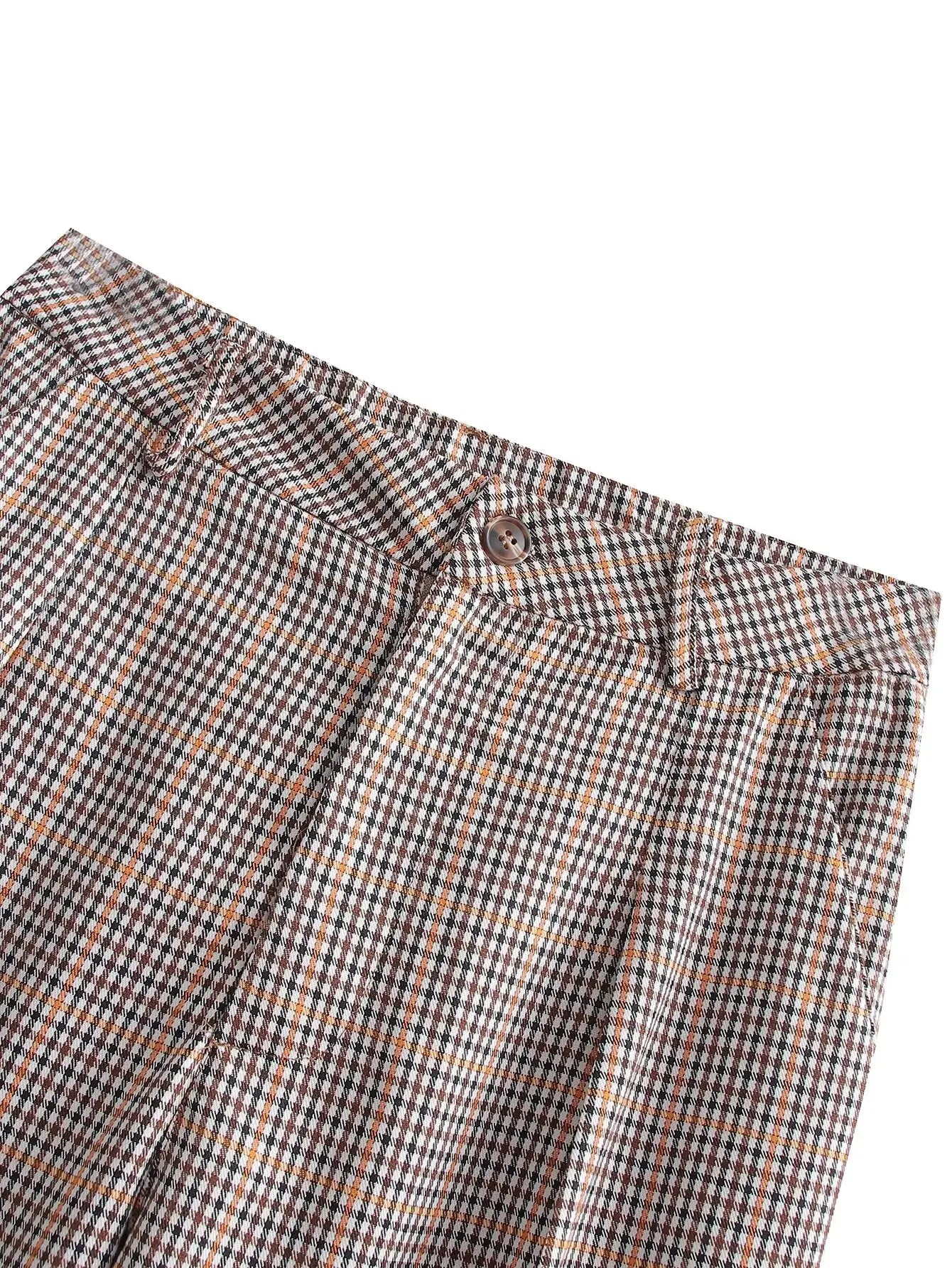 SLTNX 2026 Retro Chic Plaid Pants Women's Loose Pants Fashion Street Casual Pants Office Wear