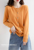 Women Knitted Cardigans Autumn Winter 2025 Round Neck Casual Long Sleeve Tops Solid Basic Soft Sweaters Female
