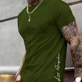 Men's 100 cotton summer loose Contrast Color Alphabet los Angelest print slim fit casual sports round neck short sleeved T-shirt