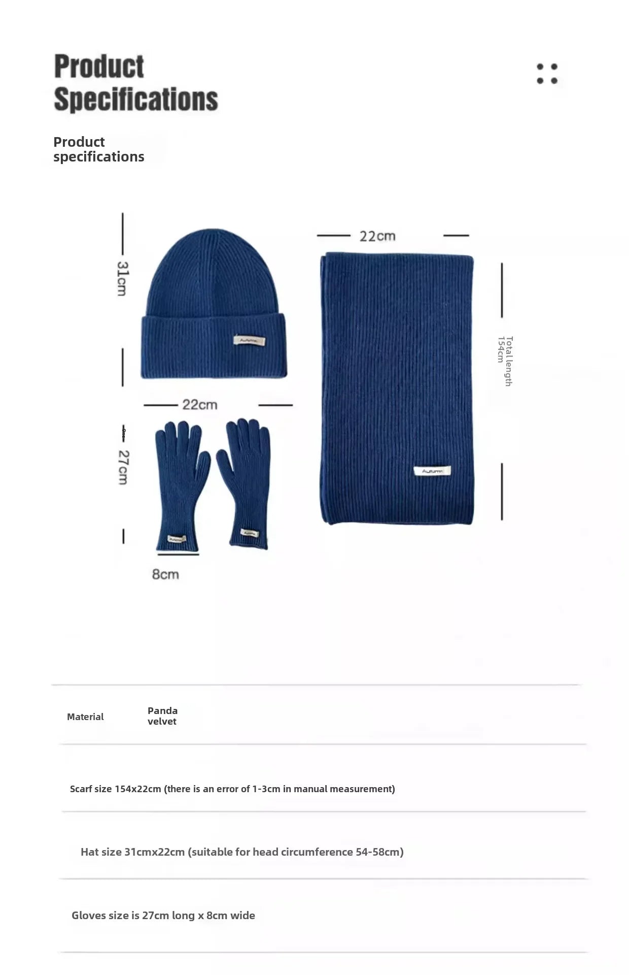 Solid Color Touch Screen Gloves Women Korean Autumn Winter Warm Knitted Three-piece Set Scarves Gloves Hat Women's Glove Sets