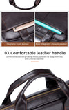 Men's leather handbag, top layer cowhide briefcase, leather laptop bag, diagonal cross office bag