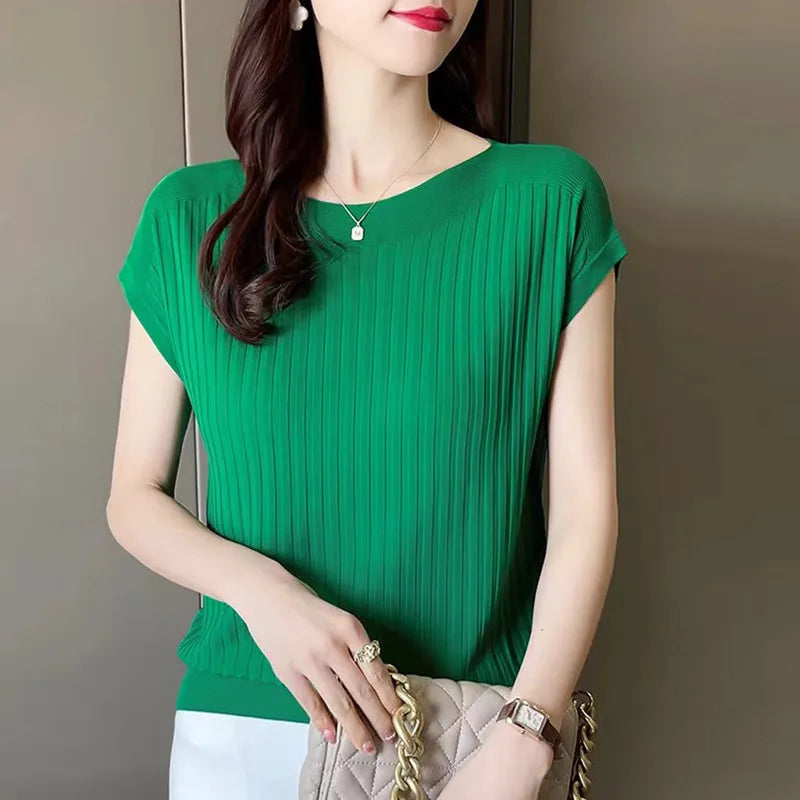 Blusas Mujer De Moda 2025Verano Short Sleeve Knitted Tops Sweater Women Pullovers Sweaters For Women Woman Sweaters Blusa