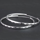 Fine 925 Sterling Silver Luxury 5CM Big Circle Hoop Earrings for Women Charms Original Designer Party Wedding Jewelry Gifts