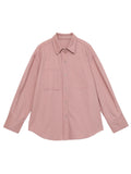 CHIC VEN Fashion Women Shirt Loose Casual Pink Long Sleeve Vintage Cotton Female Blouses Spring Summer 2026 Woman Jacket