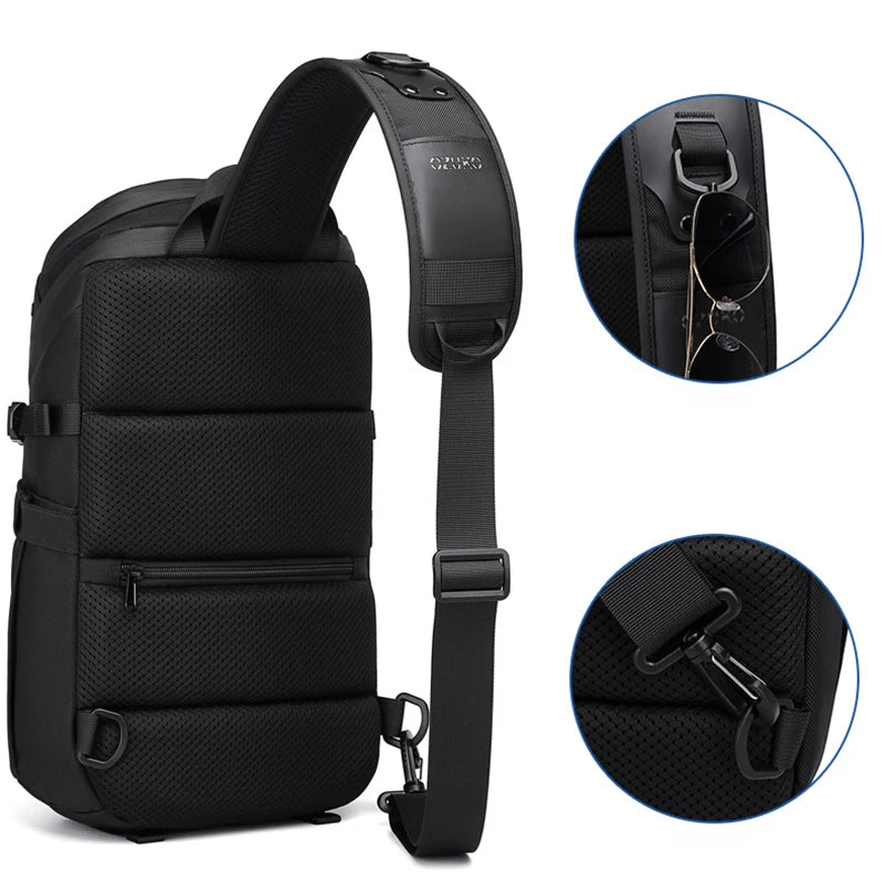 Ozuko Chest Bag Cross Bag Men Waterproof USB Man Crossbody Bag Anti-Theft Short Travel Messenger Sling Fashion Designer
