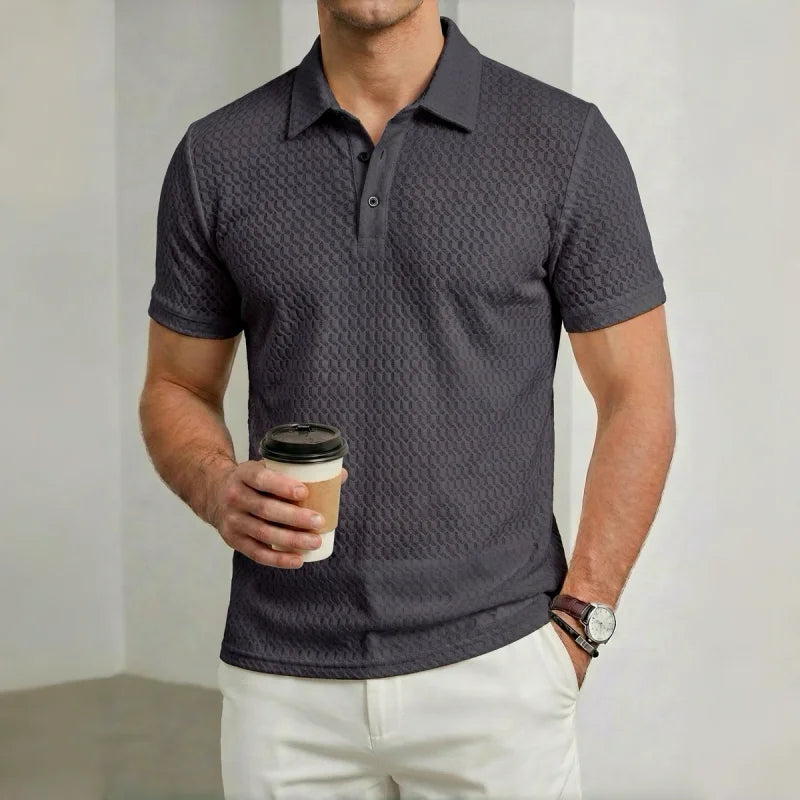 Men's Polo Shirt, Short-Sleeved T-Shirt, Summer Casual Button-Down Placket Street Style Short-Sleeved Polo Shirt, Sizes S-3XL