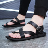 Summer Men Rome Genuine Leather Roman Sandals Gladiator 2024 Sandalias Romanas Hombre Flat Sandles Dropshipping